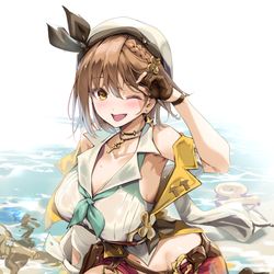 This is a pixiv picture whose title is 波打ち際のライザ.