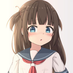 This is a pixiv picture whose title is 制服ごしにスク水をみしてくれた娘.