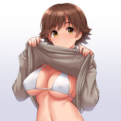 This is a pixiv picture whose title is たくし上げ未央ちゃ～！.