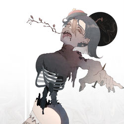 This is a pixiv picture whose title is 皮肉.
