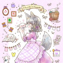 This is a pixiv picture whose title is おおかみちゃんと７ひきのこやぎちゃん.
