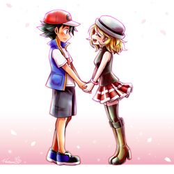 This is a pixiv picture whose title is 「サトシ、久しぶりだね！」.