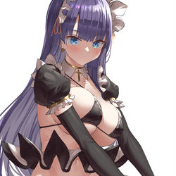 This is a pixiv picture whose title is へそ丈メイドマルタ.