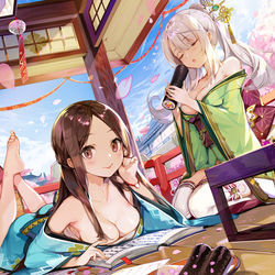 This is a pixiv picture whose title is 花見.