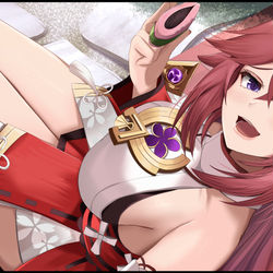 This is a pixiv picture whose title is 八重神子.