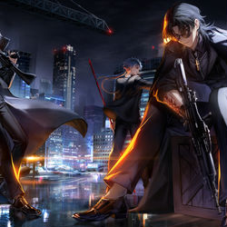 This is a pixiv picture whose title is 夜の都市.