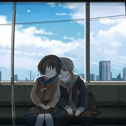 This is a pixiv picture whose title is 下校途中.