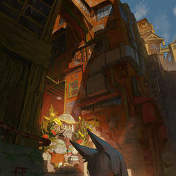 This is a pixiv picture whose title is 子狐のめんこ遊び.