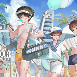 This is a pixiv picture whose title is 沙滩庆典.