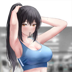 This is a pixiv picture whose title is 暑すぎて髪を結ばないといけません....
