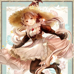 This is a pixiv picture whose title is 麦わら帽子魔女(全身版).
