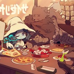 This is a pixiv picture whose title is サイゼリヤで豪遊するラニ様御一行.