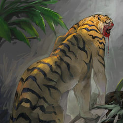 This is a pixiv picture whose title is 神話の獣.