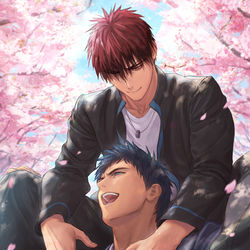 This is a pixiv picture whose title is 青火と花見.
