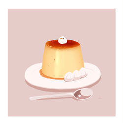 This is a pixiv picture whose title is 喫茶店プリン.