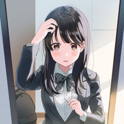 This is a pixiv picture whose title is 「変じゃないかな…」.