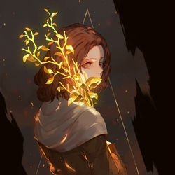 This is a pixiv picture whose title is 黄金樹の娘.
