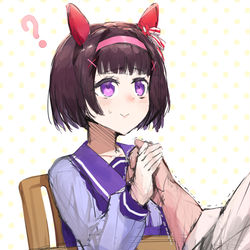 This is a pixiv picture whose title is ニシノフラワーと腕相撲.