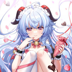 This is a pixiv picture whose title is 女仆甘雨的手作点心♥.