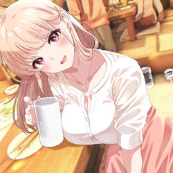 This is a pixiv picture whose title is 「キミも 楽しんでる？♡」.