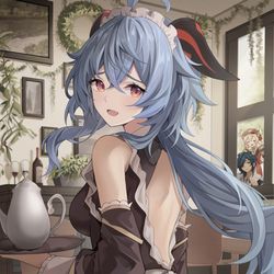 This is a pixiv picture whose title is メイド甘雨.