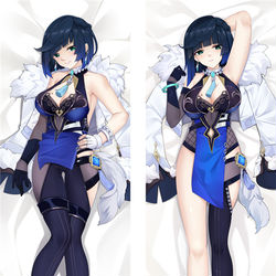 This is a pixiv picture whose title is 原神 夜蘭 Genshin Impact Yelan 抱き枕.