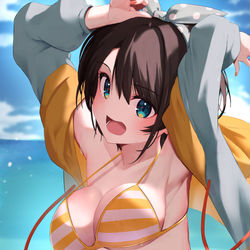 This is a pixiv picture whose title is 夏だ！？すばうだ！！水着！DA！！！.