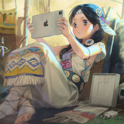 This is a pixiv picture whose title is iPad.