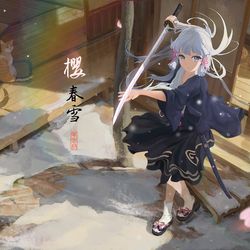 This is a pixiv picture whose title is 樱春雪.