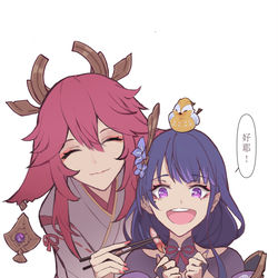 This is a pixiv picture whose title is 拜托了我的狐仙宫司.