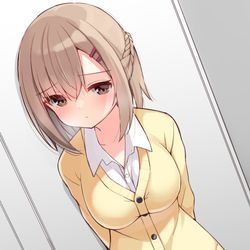 This is a pixiv picture whose title is 個室で幼馴染ちゃんと.