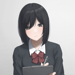 This is a pixiv picture whose title is 記録係の女の子.