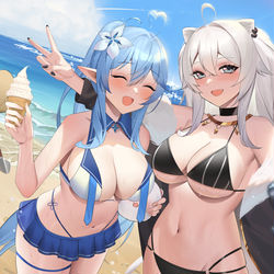 This is a pixiv picture whose title is 夏休み.