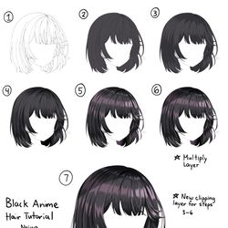 This is a pixiv picture whose title is Anime Hair Tutorials.