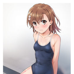 This is a pixiv picture whose title is スク水みこ.