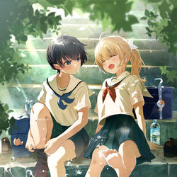 This is a pixiv picture whose title is 「つめたくて気持ちいい！」.