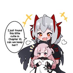 This is a pixiv picture whose title is W founds a Smol Theresia.