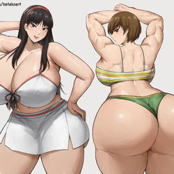 This is a pixiv picture whose title is Yukiko Amagi and Chie Satonaka.