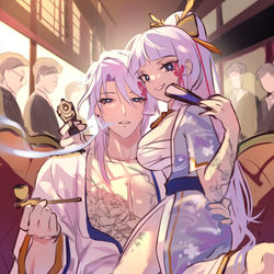 This is a pixiv picture whose title is Yakuza AU.