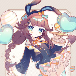 This is a pixiv picture whose title is 髪の毛はねてるバニーちゃん.