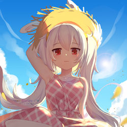 This is a pixiv picture whose title is 戴草帽的拉菲.