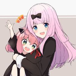 This is a pixiv picture whose title is 藤原書記とアーニャ.