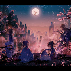 This is a pixiv picture whose title is 桜の峰.