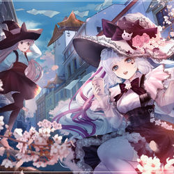 This is a pixiv picture whose title is 魔女のお花見.