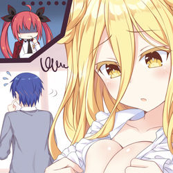 This is a pixiv picture whose title is 「主様、これは駄目じゃ。胸がくるしい」.
