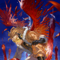 This is a pixiv picture whose title is 紅翼剛翼.