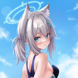 This is a pixiv picture whose title is 水着シロコちゃ….