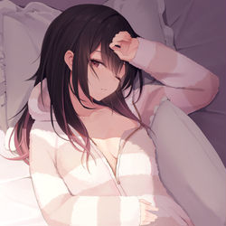 This is a pixiv picture whose title is 寝起き.