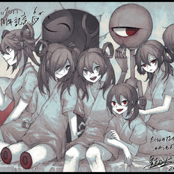 This is a pixiv picture whose title is 「ママにあいたい」4周年記念絵.
