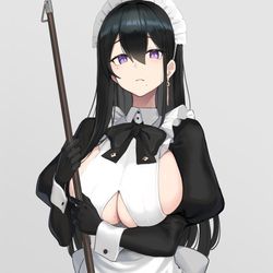 This is a pixiv picture whose title is メイド🖤.